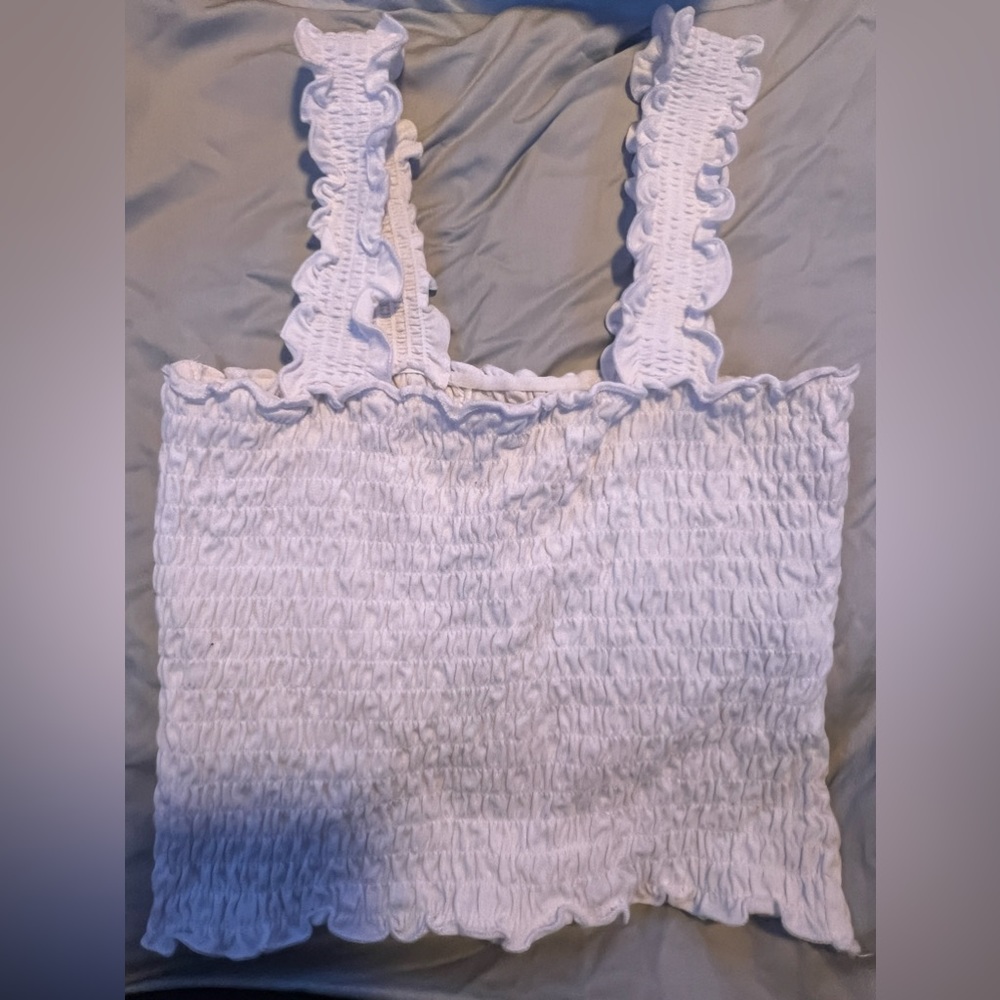 White ribbed top